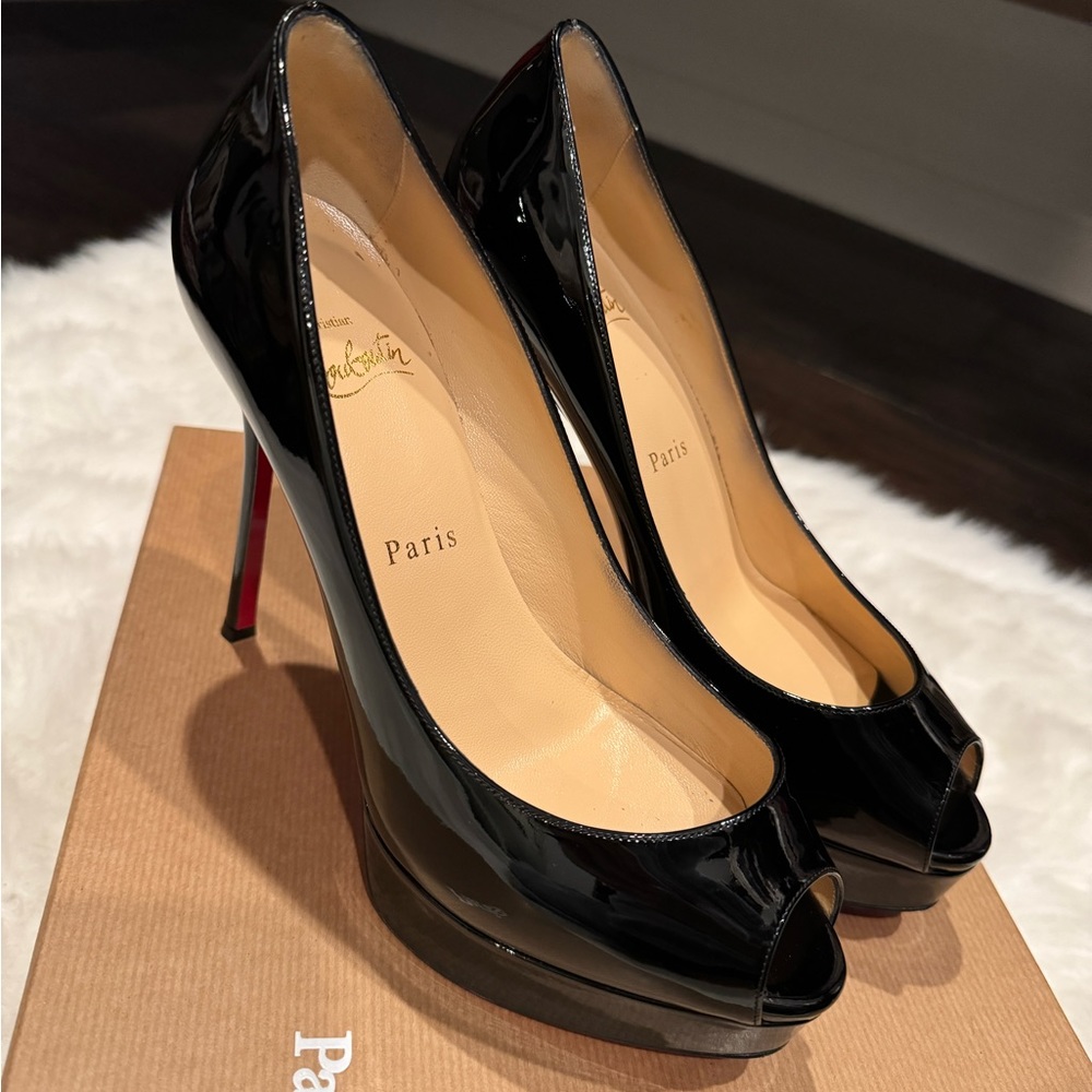 Christian Louboutin Fetish Peep Toe Pumps 130mm - Picture 4 of 10
